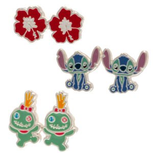 TM-02689-Lilo-Stitch-Plated-Brass-Earring-Set Official Lilo & Stitch Plated Brass Earring Set