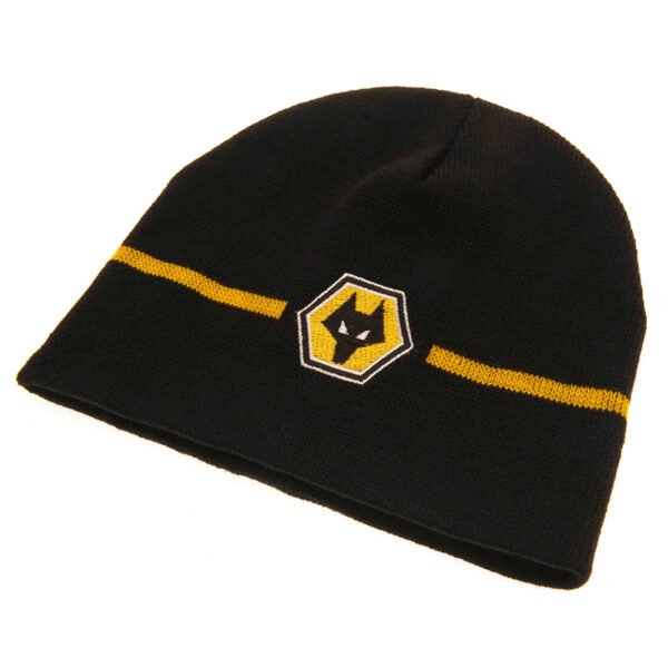 TM-02785-Wolverhampton-Wanderers-FC-Beanie-1 Official Wolverhampton Wanderers FC Stripe Beanie