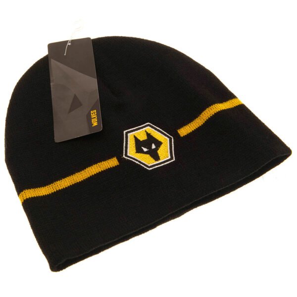 TM-02785-Wolverhampton-Wanderers-FC-Beanie-2 Official Wolverhampton Wanderers FC Stripe Beanie