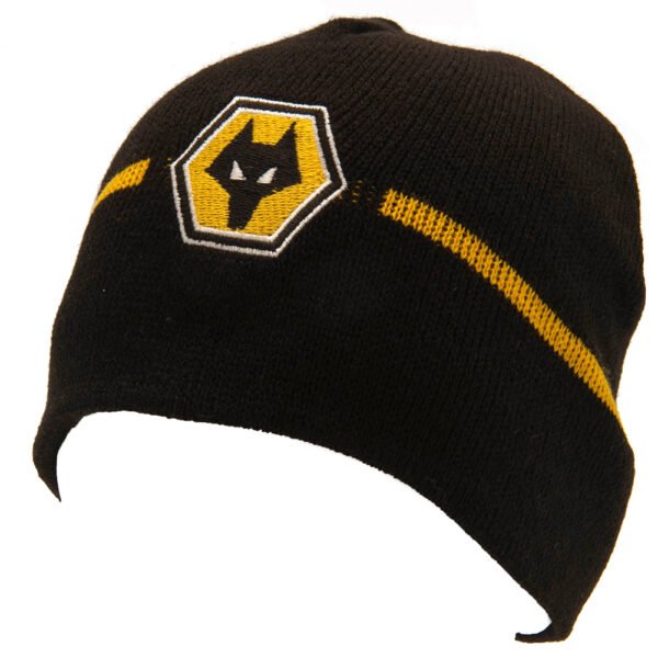 TM-02785-Wolverhampton-Wanderers-FC-Beanie Official Wolverhampton Wanderers FC Stripe Beanie