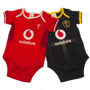 Official Welsh Rugby Union 3-6 Months 2 Pack Bodysuit SP