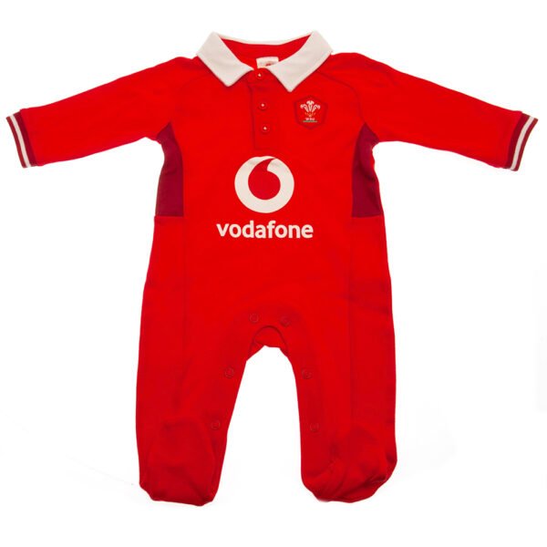 TM-02809-Wales-RU-Sleepsuit-SP Official Welsh Rugby Union 6-9 Months Sleepsuit SP