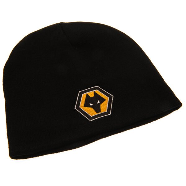 TM-02922-Wolverhampton-Wanderers-FC-Beanie-BK-1 Official Wolverhampton Wanderers FC Black Beanie