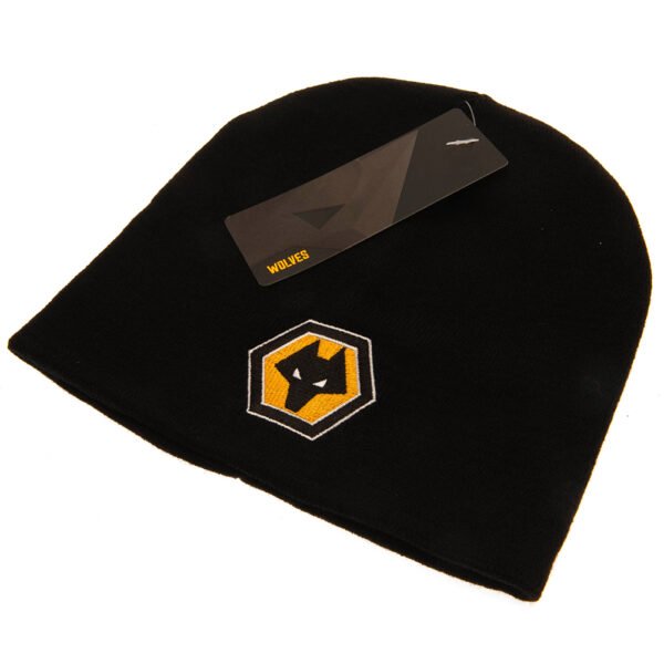 TM-02922-Wolverhampton-Wanderers-FC-Beanie-BK-2 Official Wolverhampton Wanderers FC Black Beanie