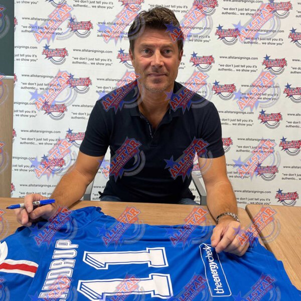TM-03205-Rangers-FC-Laudrup-Signed-Shirt-Framed-1 Official Rangers FC Laudrup Signed Shirt (Framed)
