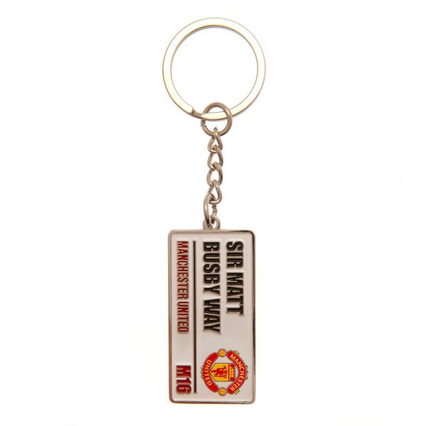 TM-03218-Manchester-United-FC-Embossed-Street-Sign-Keyring Official Manchester United FC Embossed Street Sign Keyring