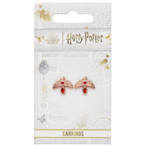 Official Harry Potter Rose Gold Plated Fawkes Stud Earrings