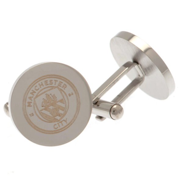 TM-03461-Manchester-City-FC-Stainless-Steel-Round-Cufflinks Official Manchester City FC Stainless Steel Round Cufflinks