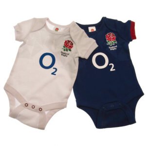 Official England Rugby 0-3 Months 2 Pack Bodysuit PC