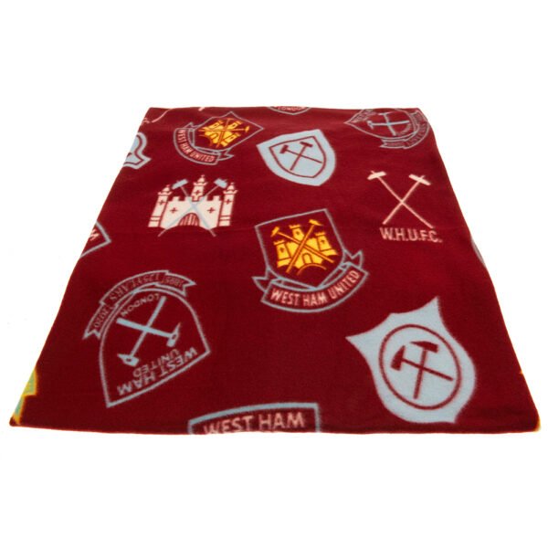 Official West Ham United FC Historic Crests Fleece Blanket