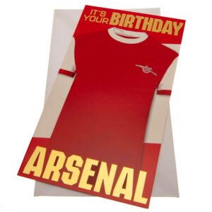 TM-03875-Arsenal-FC-Birthday-Card-Retro Official Arsenal FC Retro Shirt Birthday Card
