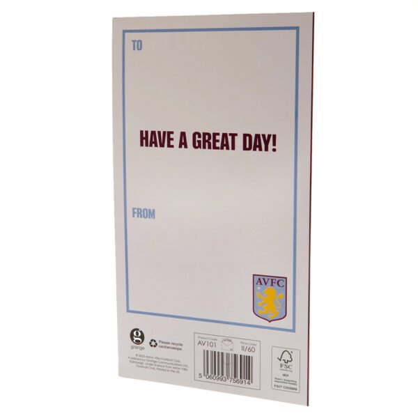 Official Aston Villa FC Crest Birthday Card