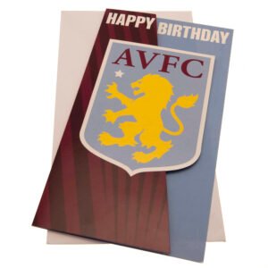 TM-03876-Aston-Villa-FC-Birthday-Card Official Aston Villa FC Crest Birthday Card