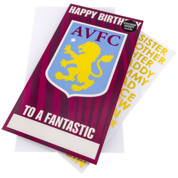 TM-03878-Aston-Villa-FC-Birthday-Card-Personalised Official Aston Villa FC Personalised Birthday Card