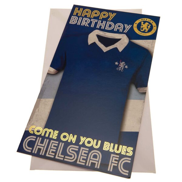 TM-03887-Chelsea-FC-Birthday-Card-Retro Official Chelsea FC Retro Shirt Birthday Card