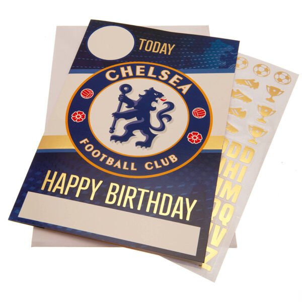 TM-03908-Chelsea-FC-Birthday-Card-With-Stickers Official Chelsea FC Birthday Card With Stickers