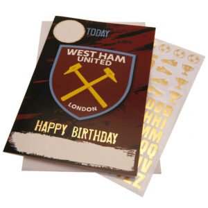 TM-03915-West-Ham-United-FC-Birthday-Card-With-Stickers Official West Ham United FC Birthday Card With Stickers