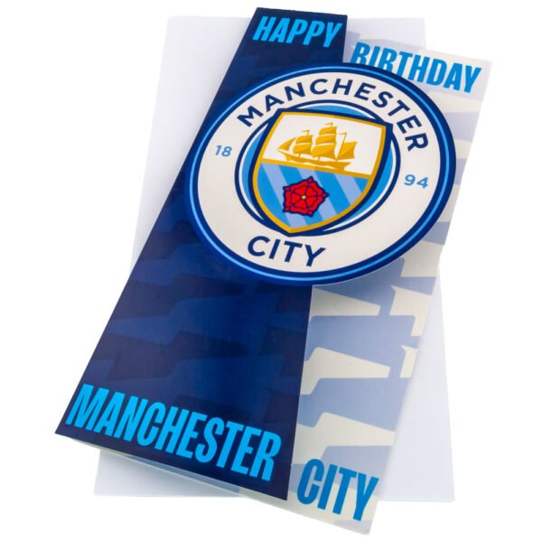 TM-03934-Manchester-City-FC-Birthday-Card Official Manchester City FC Crest Birthday Card
