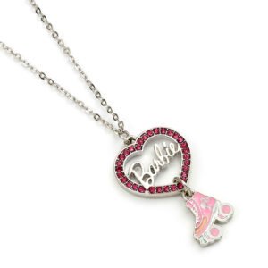 TM-04003-Barbie-Silver-Plated-Heart-Roller-Skate-Necklace Official Barbie Silver Plated Heart & Roller Skate Necklace