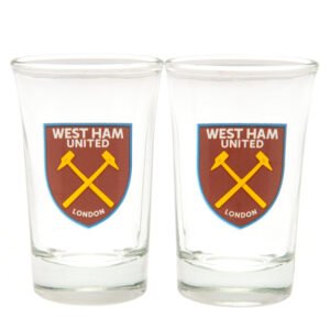 Official West Ham United FC 2pk Shot Glass Set