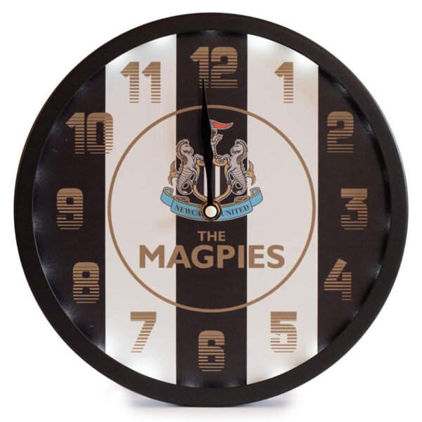 TM-04266-Newcastle-United-FC-Metallic-Wall-Clock-Stripe Official Newcastle United FC LED Stripe Wall Clock