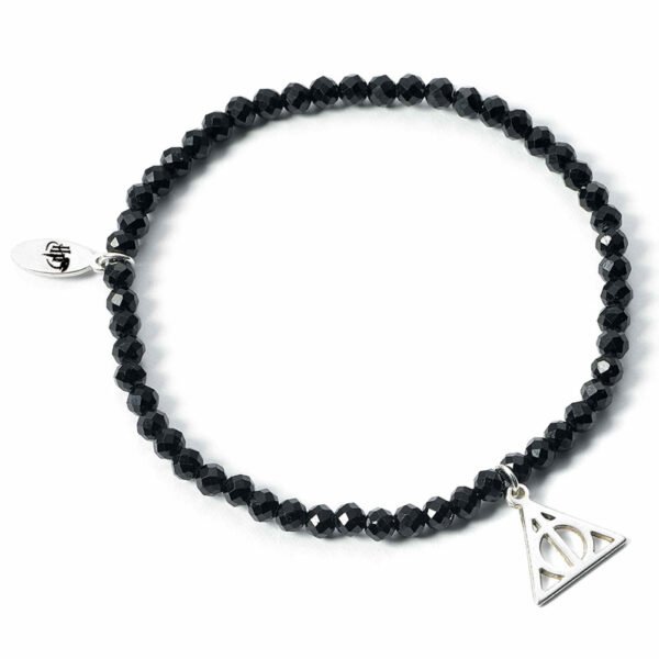 TM-04731-Harry-Potter-Stone-Bracelet-With-Sterling-Silver-Charm-Deathly-Hallows Official Harry Potter Stone Bracelet With Sterling Silver Deathly Hallows Charm