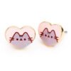 Official Pusheen Gold Plated Heart Stud Earrings