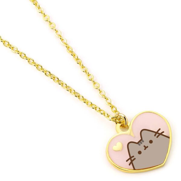 TM-04746-Pusheen-Gold-Plated-Heart-Necklace Official Pusheen Gold Plated Heart Necklace