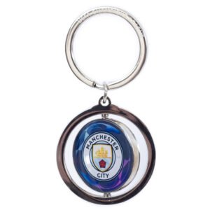 TM-04784-Manchester-City-FC-UCL-Spinner-Keyring Official UEFA Champions League Manchester City FC UCL Spinner Keyring