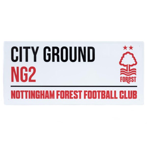 TM-04845-Nottingham-Forest-FC-White-Street-Sign Official Nottingham Forest FC White Street Sign