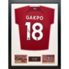 TM-04981-Liverpool-FC-Gapko-Signed-Shirt-Framed Official Liverpool FC Gakpo Signed Shirt (Framed)