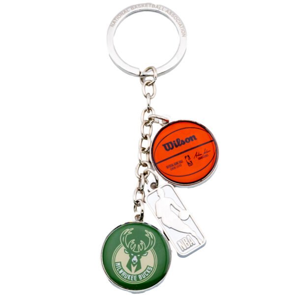 TM-05031-Milwaukee-Bucks-Charm-Keyring Official Milwaukee Bucks Charm Keyring