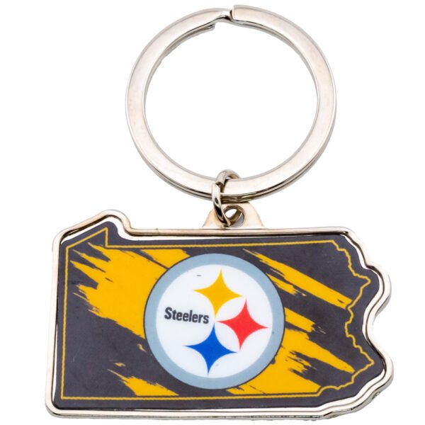 TM-05039-Pittsburgh-Steelers-State-Shape-Keyring Official Pittsburgh Steelers State Shape Keyring