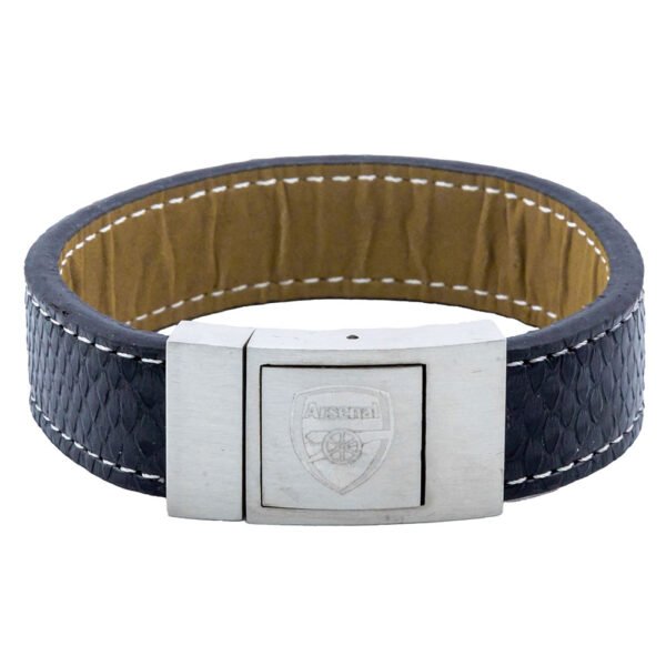 TM-05069-Arsenal-FC-Stitched-Leather-Bracelet-1 Official Arsenal FC Stitched Leather Bracelet
