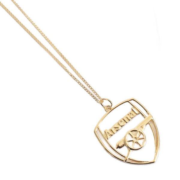 TM-05074-Arsenal-FC-18ct-Gold-Plated-on-Silver-Crest-Pendant-Chain Official Arsenal FC 18ct Gold Plated on Silver Crest Pendant & Chain