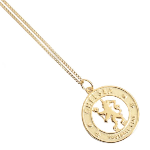 TM-05076-Chelsea-FC-18ct-Gold-Plated-on-Silver-Pendant-Chain Official Chelsea FC 18ct Gold Plated on Silver Pendant & Chain
