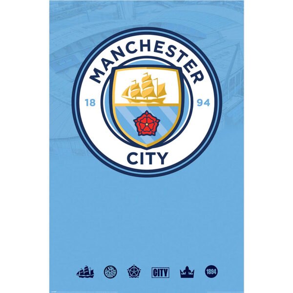 TM-05250-Manchester-City-FC-Crest-Poster-162 Official Manchester City FC Crest Poster 162