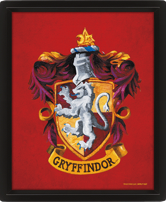 TM-05579-Harry-Potter-Gryffindor-Framed-3D-Picture Official Harry Potter Gryffindor Framed 3D Picture
