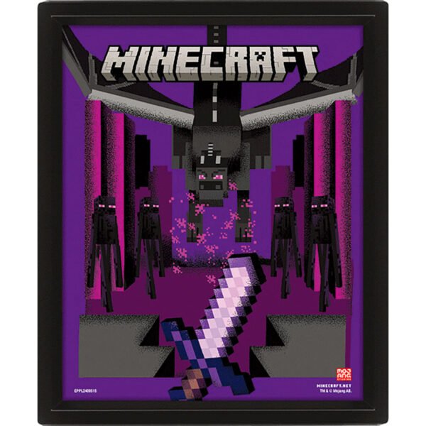 TM-05583-Minecraft-Dragon-Duel-Framed-3D-Picture-1 Official Minecraft Dragon Duel Framed 3D Picture