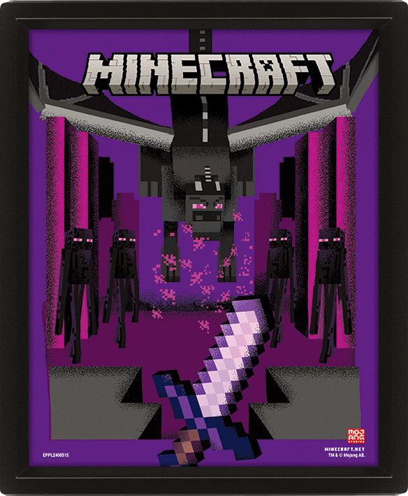 TM-05583-Minecraft-Dragon-Duel-Framed-3D-Picture Official Minecraft Dragon Duel Framed 3D Picture