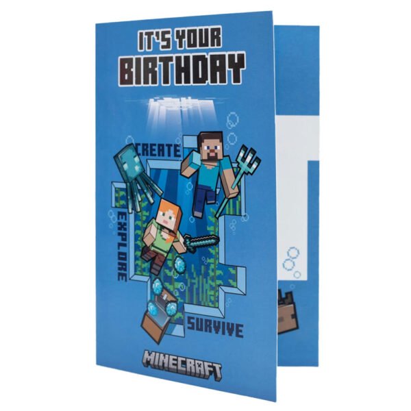 Official Minecraft Explore Birthday Card