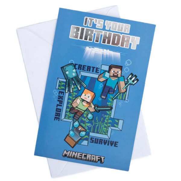 Official Minecraft Explore Birthday Card