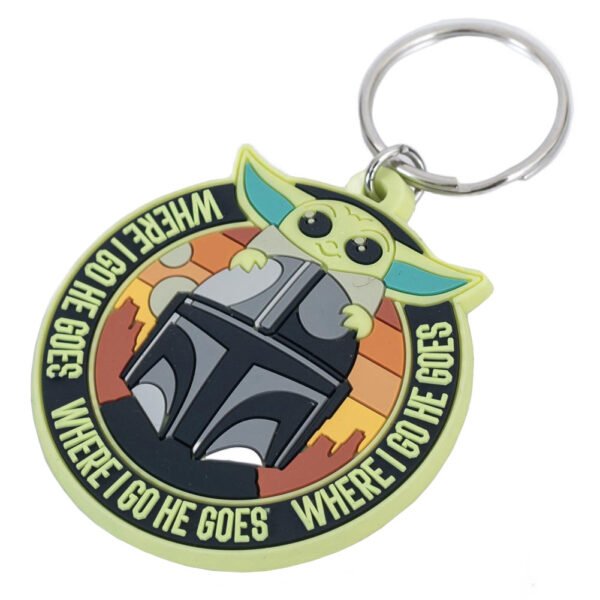 Official Star Wars: The Mandalorian Grogu & Mando PVC Keyring