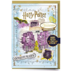 TM-06065-Harry-Potter-Diagon-Alley-Greetings-Card-with-Badge Official Harry Potter Diagon Alley Greetings Card with Badge