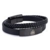 TM-06080-Newcastle-United-FC-Black-IP-Leather-Bracelet-1 Official Newcastle United FC Black IP Leather Bracelet