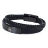 TM-06080-Newcastle-United-FC-Black-IP-Leather-Bracelet Official Newcastle United FC Black IP Leather Bracelet