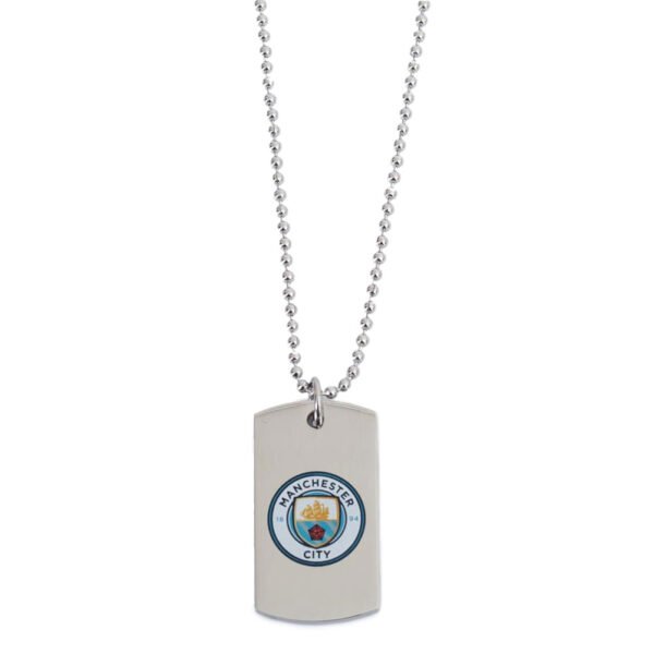Official Manchester City FC Colour Crest Dog Tag & Chain