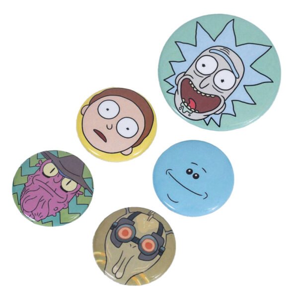 TM-06216-Rick-And-Morty-Heads-Button-Badge-Set-1 Official Rick And Morty Heads Button Badge Set