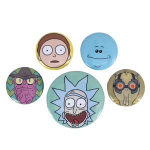 TM-06216-Rick-And-Morty-Heads-Button-Badge-Set Official Rick And Morty Heads Button Badge Set