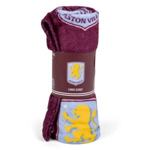 Official Aston Villa FC Multi Crest Fleece Blanket